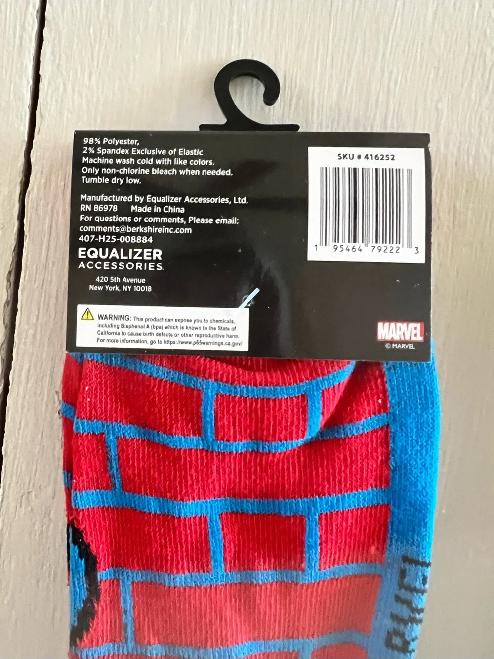 NWT Marvel Spider-Man Crew Socks Bundle of 2 Kids Size 9-13 Superhero Socks